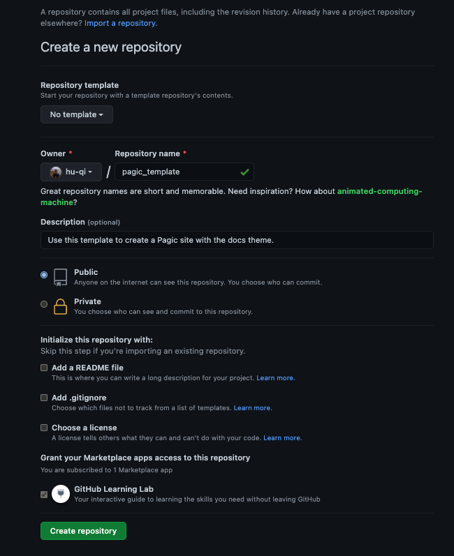 Creat new repository